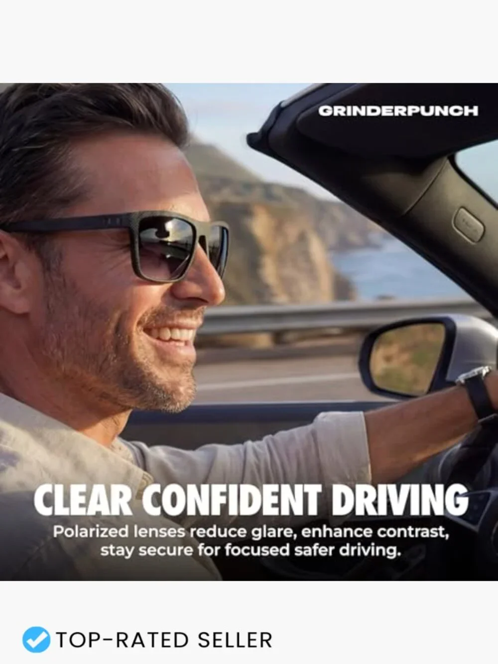 Square Polarized Sunglasses Lightweight TR90 Frame UV400 Protection Unisex